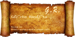 Görbe Renáta névjegykártya