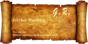 Görbe Renáta névjegykártya